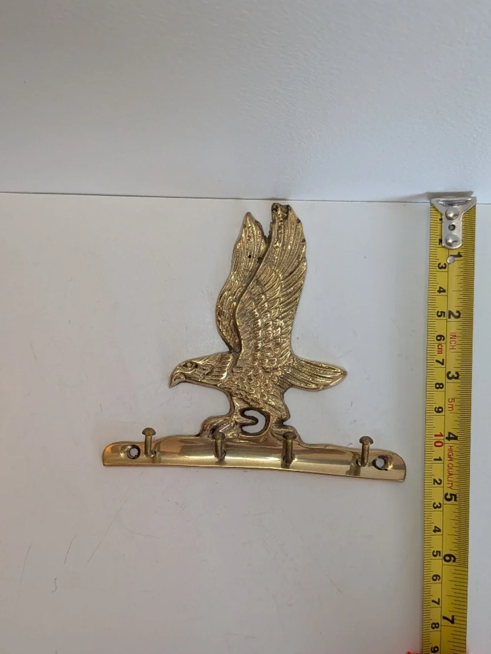 Vintage brass Eagle key hanger / hook entryway decor Keychain holder